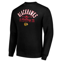 Chicago Blackhawks Starter Stick And Puck Logo Fleece Pullover Sweatshirt Online