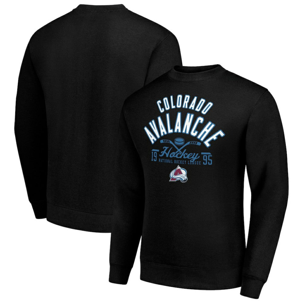 Colorado Avalanche Starter Stick And Puck Logo Fleece Pullover Sweatshirt Discount