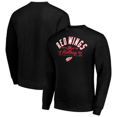 Detroit Red Wings Starter Stick And Puck Logo Fleece Pullover Sweatshirt Online