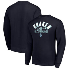 Seattle Kraken Starter Stick And Puck Logo Fleece Pullover Sweatshirt Online