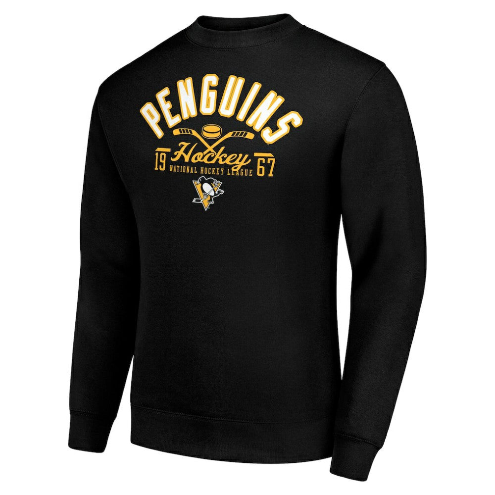 Pittsburgh Penguins Starter Stick And Puck Logo Fleece Pullover Sweatshirt On Sale