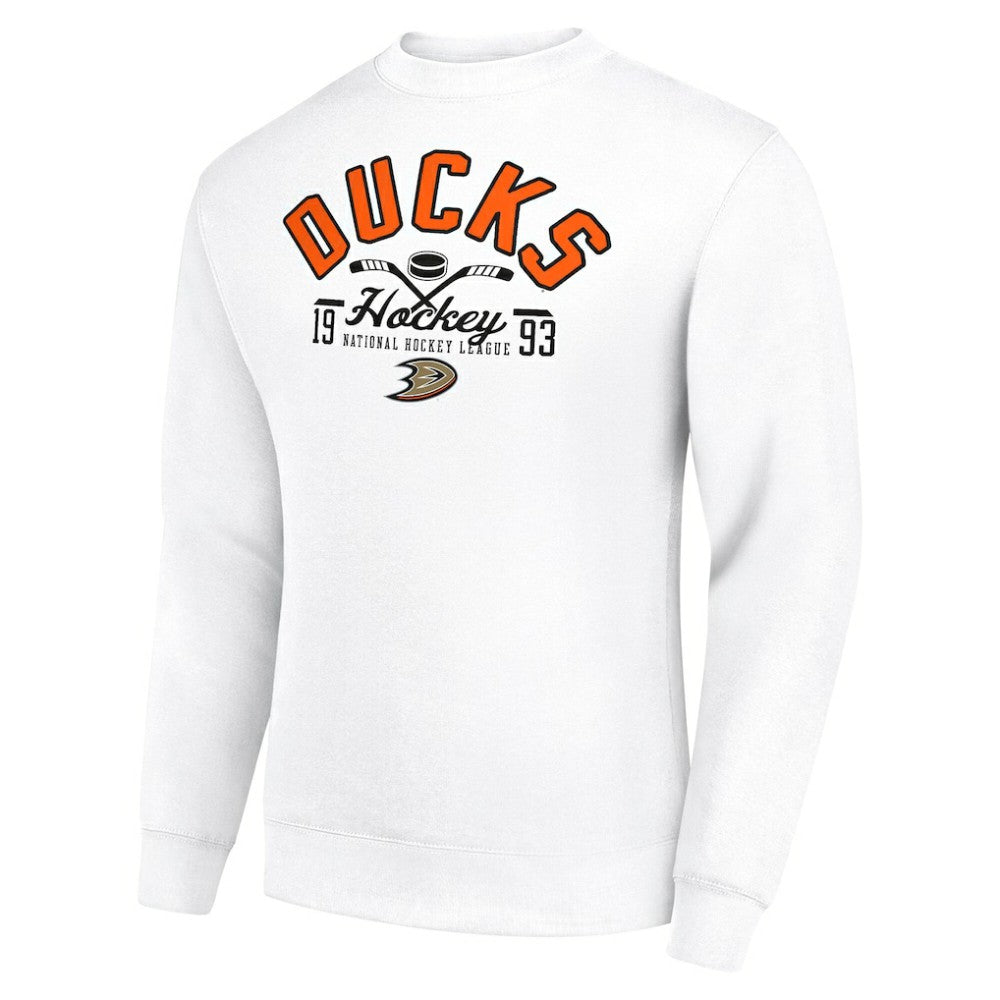 Anaheim Ducks Starter Stick And Puck Logo Fleece Pullover Sweatshirt Sale