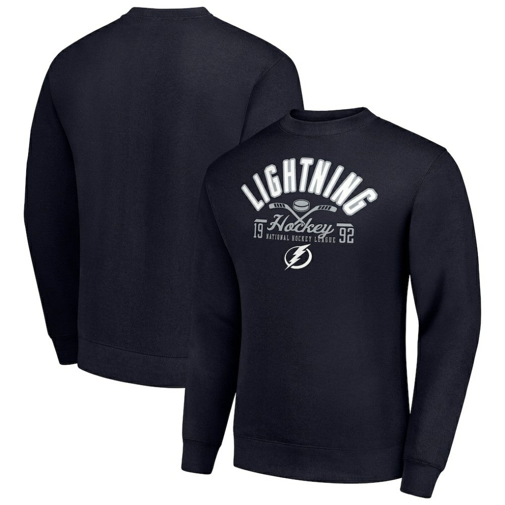 Tampa Bay Lightning Starter Stick And Puck Logo Fleece Pullover Sweatshirt Sale
