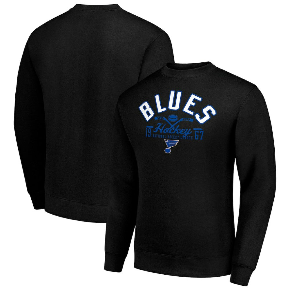 St. Louis Blues Starter Stick And Puck Logo Fleece Pullover Sweatshirt Discount