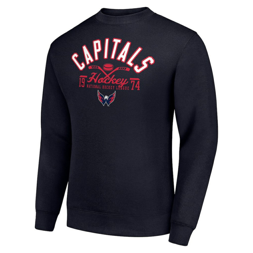 Washington Capitals Starter Stick And Puck Logo Fleece Pullover Sweatshirt Discount