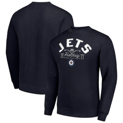 Winnipeg Jets Starter Stick And Puck Logo Fleece Pullover Sweatshirt Sale