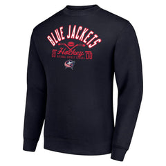 Columbus Blue Jackets Starter Stick And Puck Logo Fleece Pullover Sweatshirt Sale