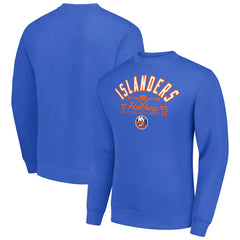 New York Islanders Starter Stick And Puck Logo Fleece Pullover Sweatshirt On Sale