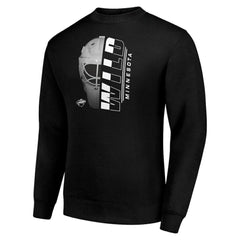 Minnesota Wild Starter  Half Helmet Team Logo Pullover Sweatshirt Sale