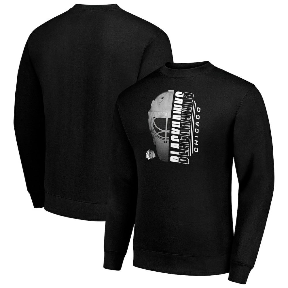 Chicago Blackhawks Starter  Half Helmet Team Logo Pullover Sweatshirt For Sale