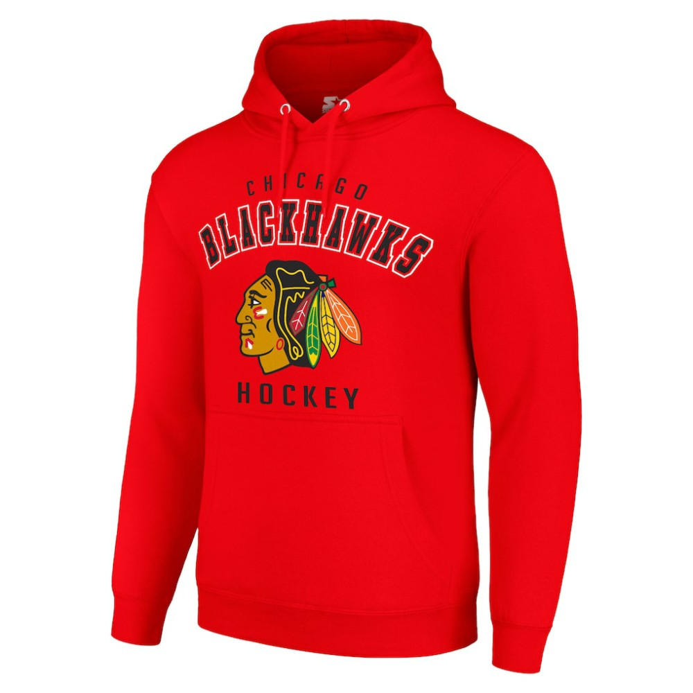 Chicago Blackhawks Starter Logo Pullover Hoodie Sale