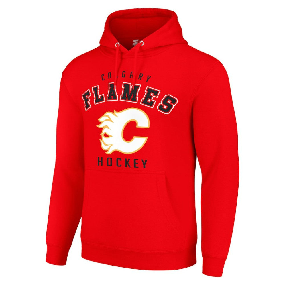 Calgary Flames Starter Logo Pullover Hoodie Outlet