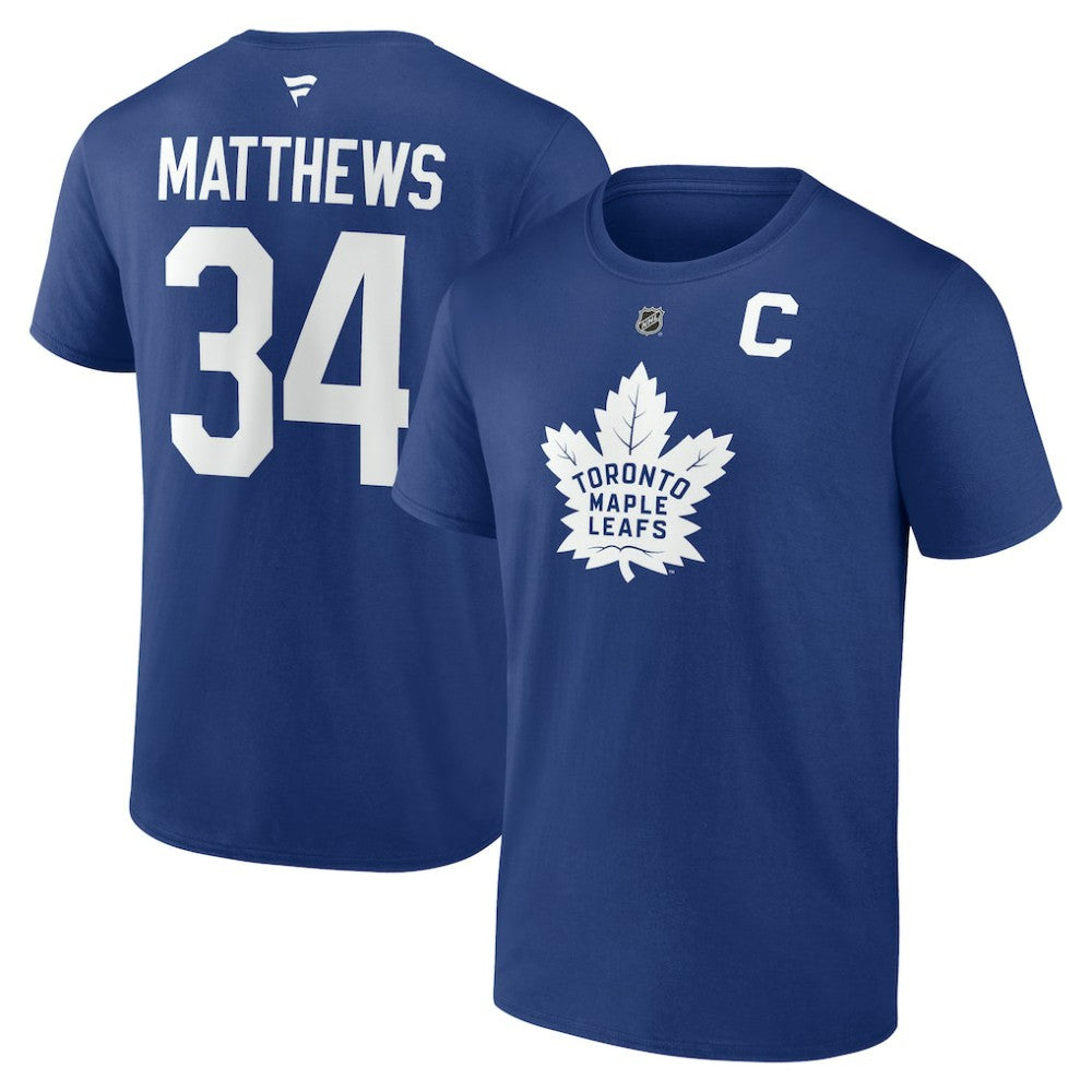 Auston Matthews Toronto Maple Leafs Fanatics Authentic Stack Name & Number T-Shirt On Sale