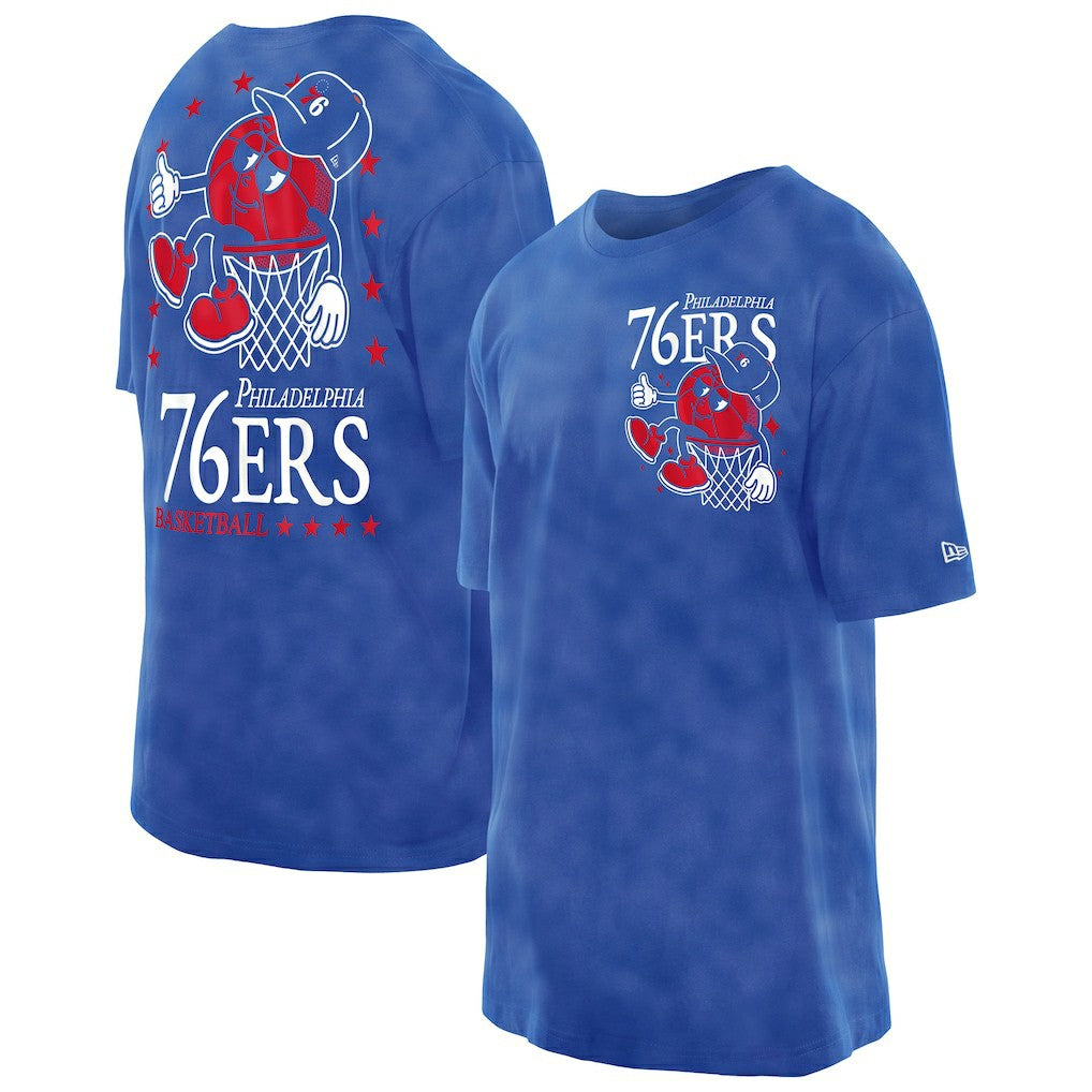 Philadelphia 76ers Old School Sport Enzyme Wash Oversized T-Shirt Discount