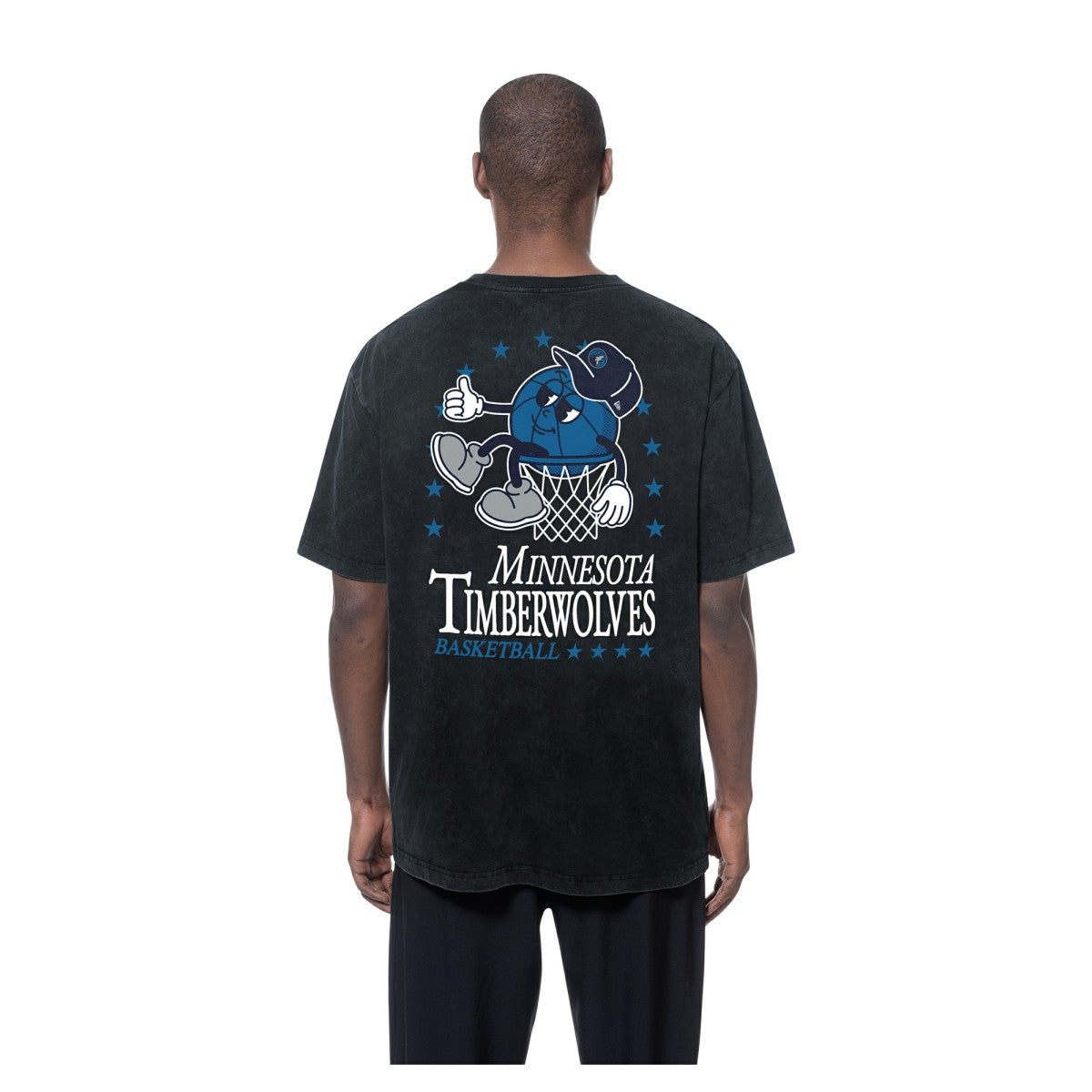 Minnesota Timberwolves Old School Sport Enzyme Wash Oversized T-Shirt New