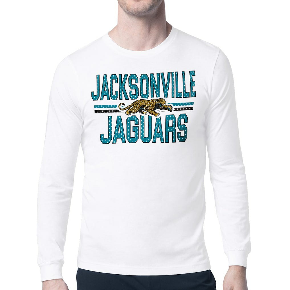 Jacksonville Jaguars  Starter Mesh Look Retro Team Logo Long Sleeve T-Shirt