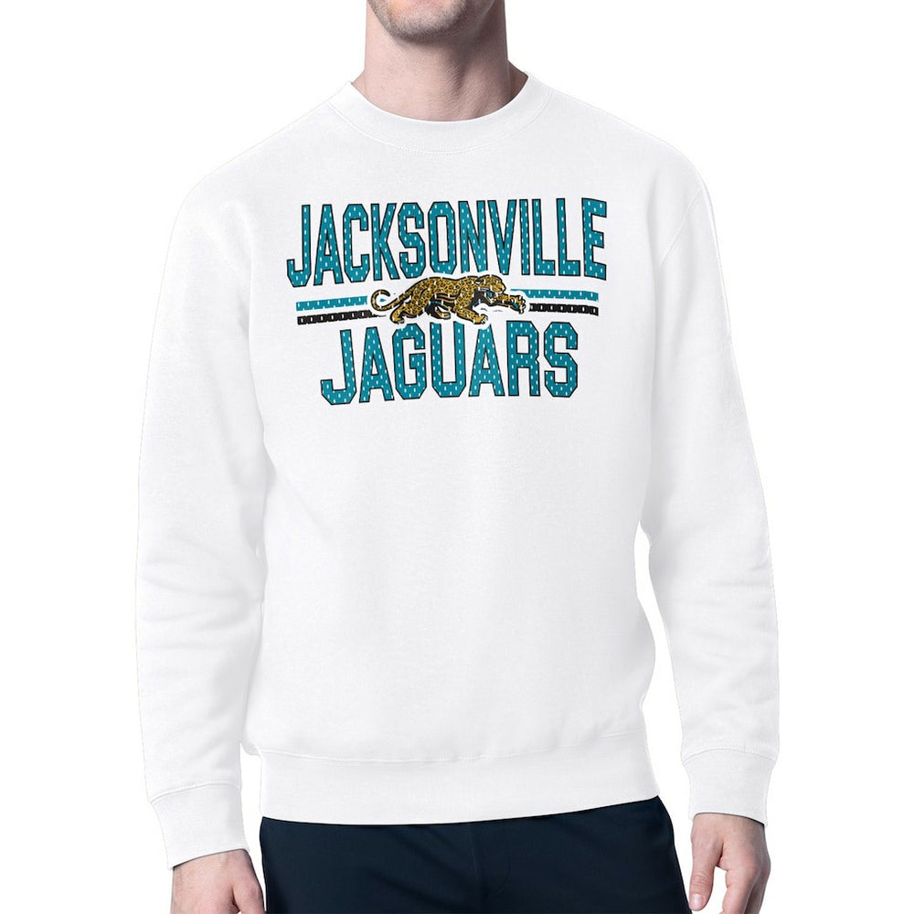 Jacksonville Jaguars  Starter Mesh Look Retro Team Logo Pullover Sweatshirt