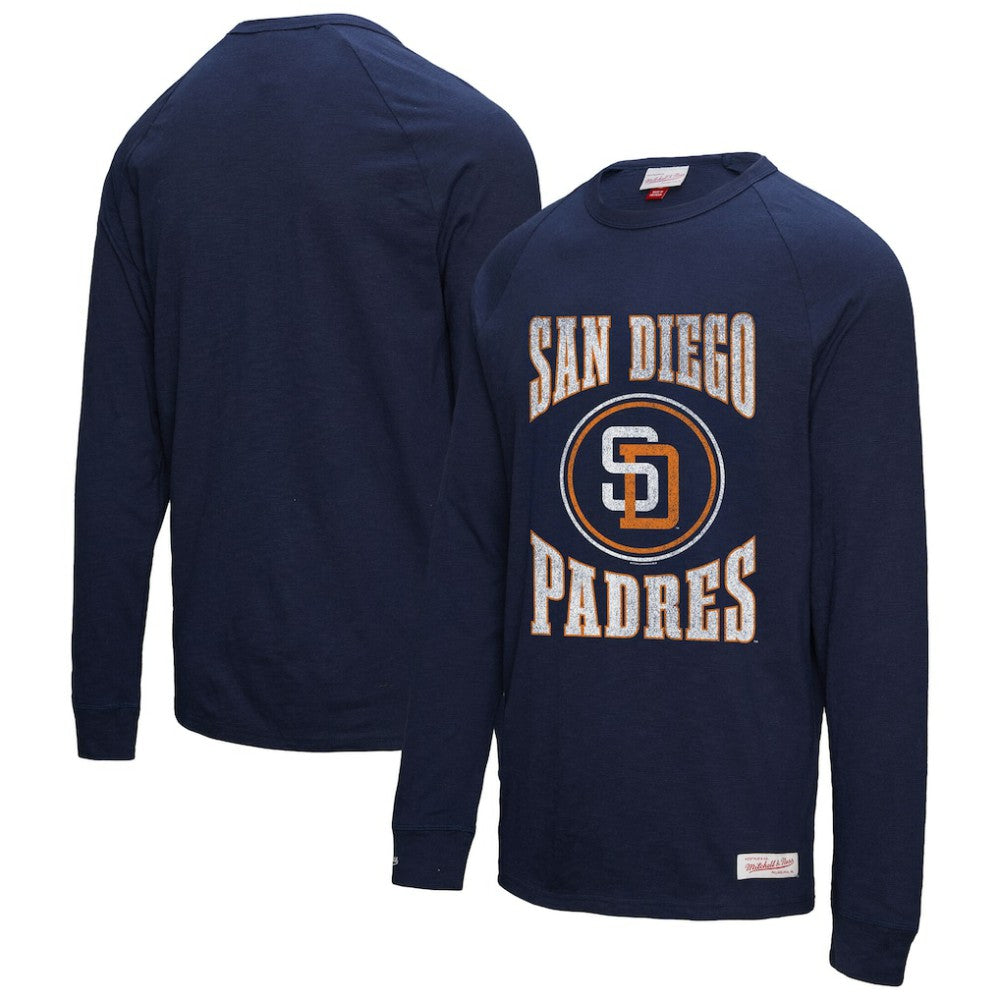 San Diego Padres Mitchell & Ness Arched Logo Slub Long Sleeve T-Shirt | MLB For sale