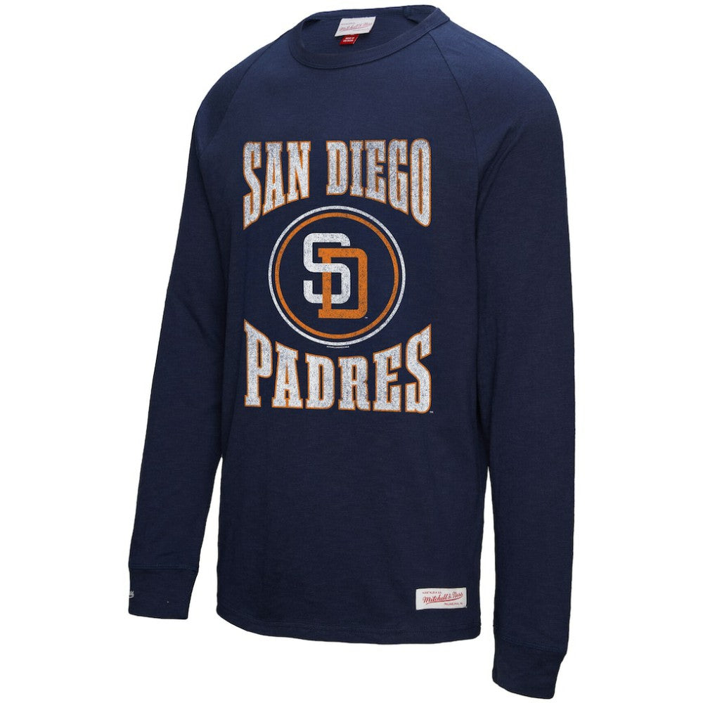 San Diego Padres Mitchell & Ness Arched Logo Slub Long Sleeve T-Shirt | MLB For sale