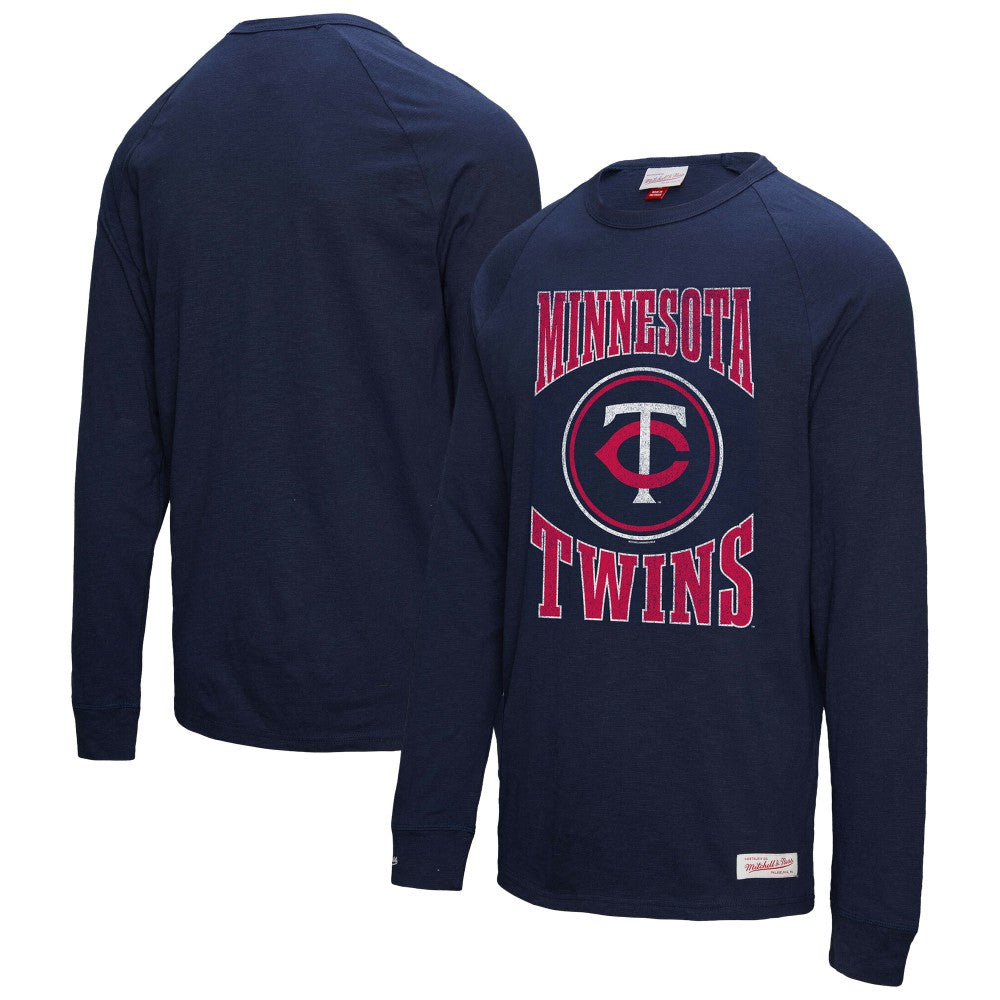 Minnesota Twins Mitchell & Ness Arched Logo Slub Long Sleeve T-Shirt | MLB Shop