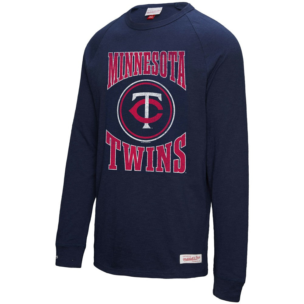 Minnesota Twins Mitchell & Ness Arched Logo Slub Long Sleeve T-Shirt | MLB Shop