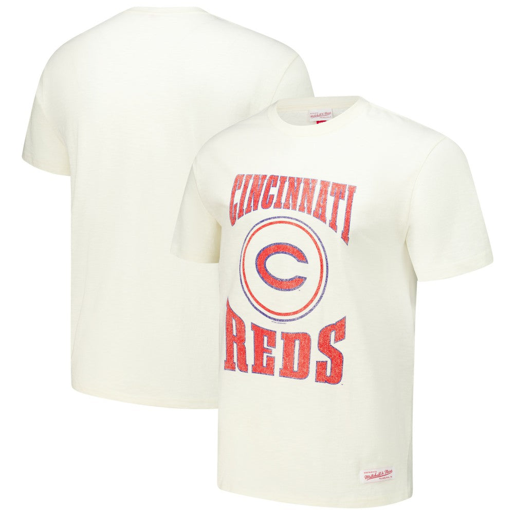Cincinnati Reds Mitchell & Ness Arched Logo Slub T-Shirt | MLB Discount