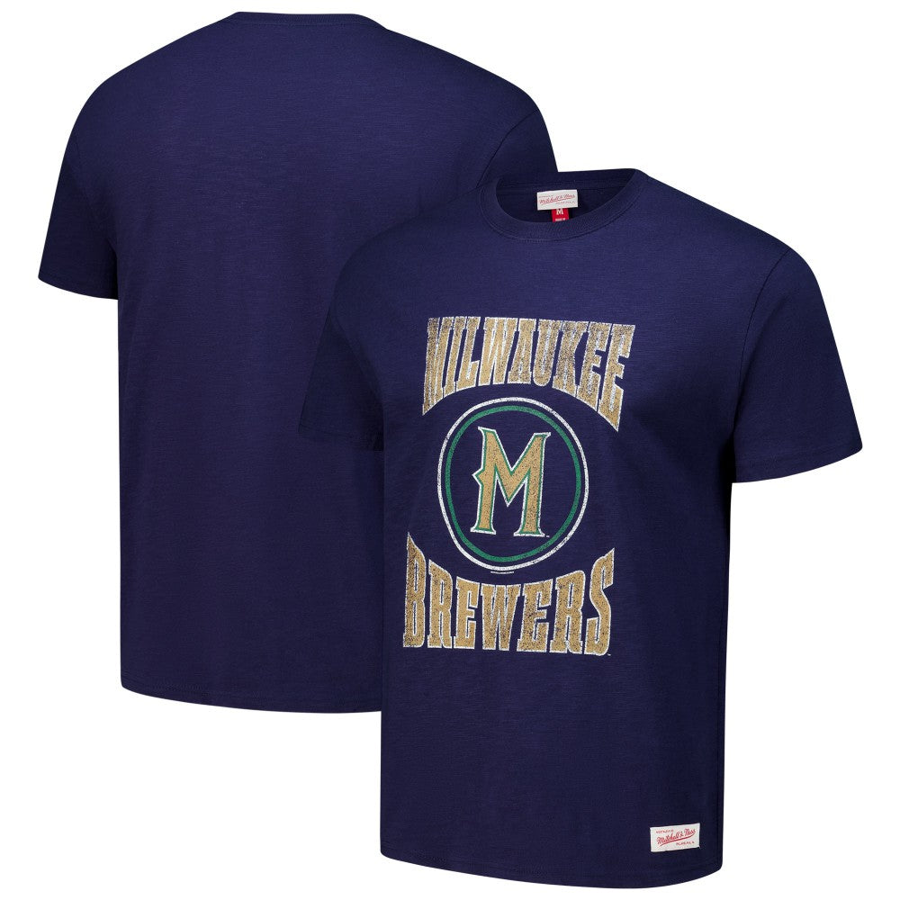 Milwaukee Brewers Mitchell & Ness Arched Logo Slub T-Shirt | MLB Outlet