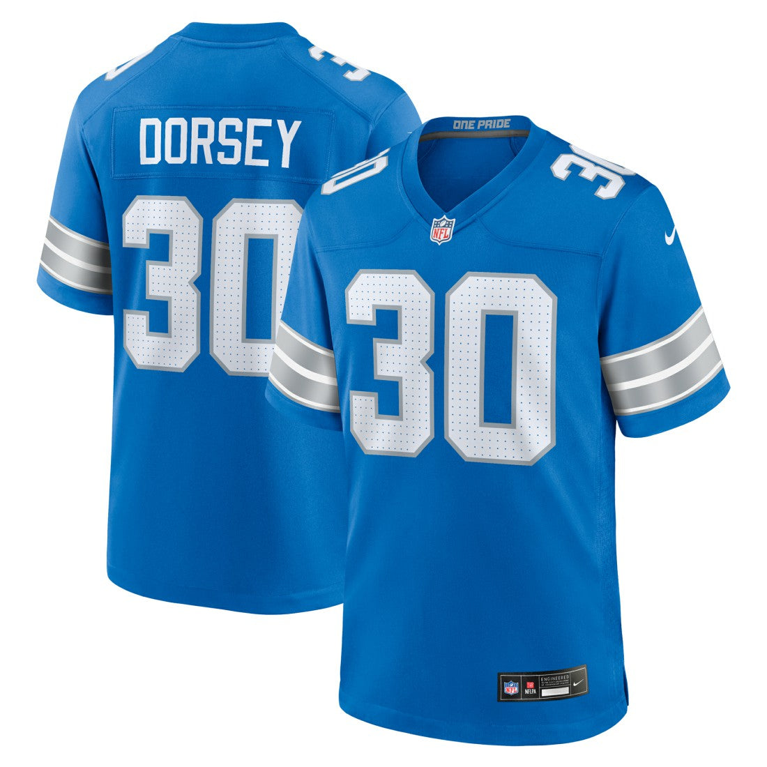 Detroit Lions Nike Khalil Dorsey  Team Game Jersey
