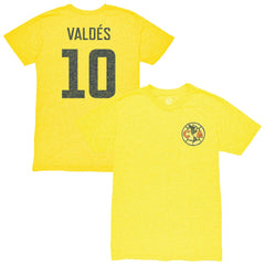Diego Valdés Club America 1863FC Vintage Player Name & Number Tri-blend T-Shirt Yellow