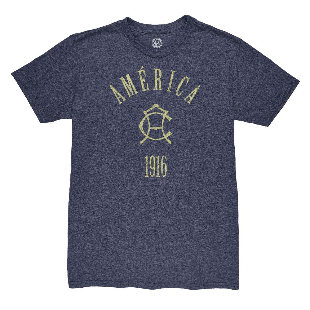 Club America 1863FC Team Arch Vintage Tri-Blend T-Shirt Navy