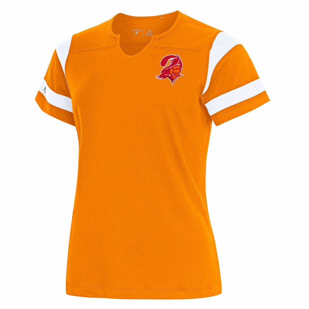 Tampa Bay Buccaneers  Antigua Women's Encounter Short Sleeve Notch Neck Top