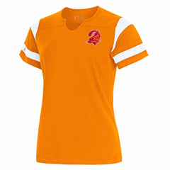 Tampa Bay Buccaneers  Antigua Women's Encounter Short Sleeve Notch Neck Top