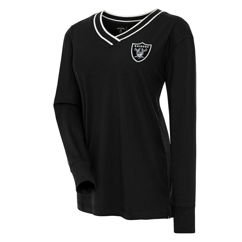 Las Vegas Raiders  Antigua Women's Symbolic Long Sleeve V-Neck Top
