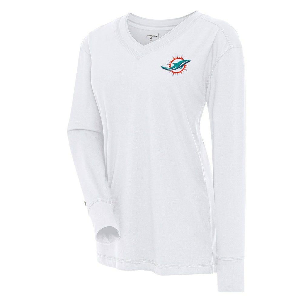 Miami Dolphins  Antigua Women's Symbolic Long Sleeve V-Neck Top