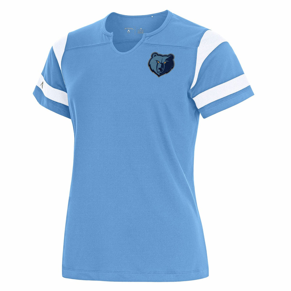 Memphis Grizzlies Antigua Women's Encounter Short Sleeve Notch Neck Top On Sale