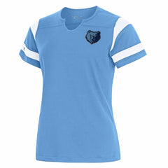 Memphis Grizzlies Antigua Women's Encounter Short Sleeve Notch Neck Top On Sale