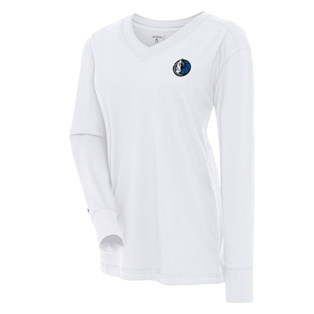 Dallas Mavericks Antigua Women's Symbolic Long Sleeve V-Neck Top sale Outlet