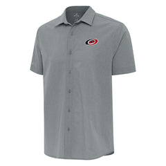 Carolina Hurricanes Antigua Activate Woven Short Sleeve Button-Up Shirt On Sale