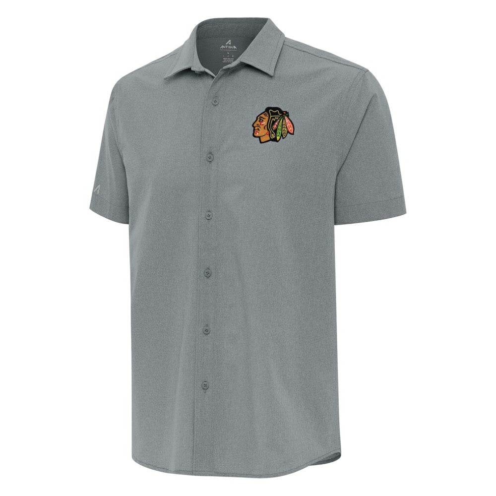 Chicago Blackhawks Antigua Activate Woven Short Sleeve Button-Up Shirt Online