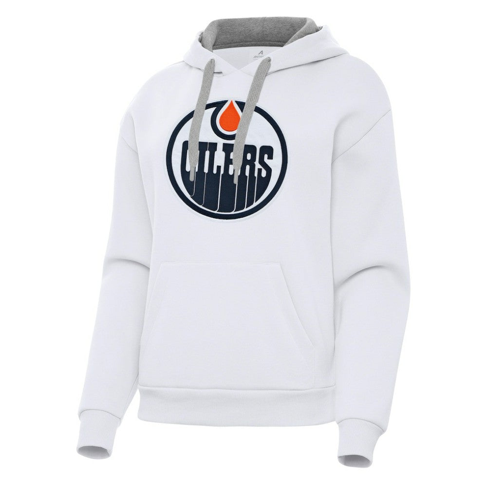 Edmonton Oilers Antigua Women's Victory Pullover Hoodie For Sale