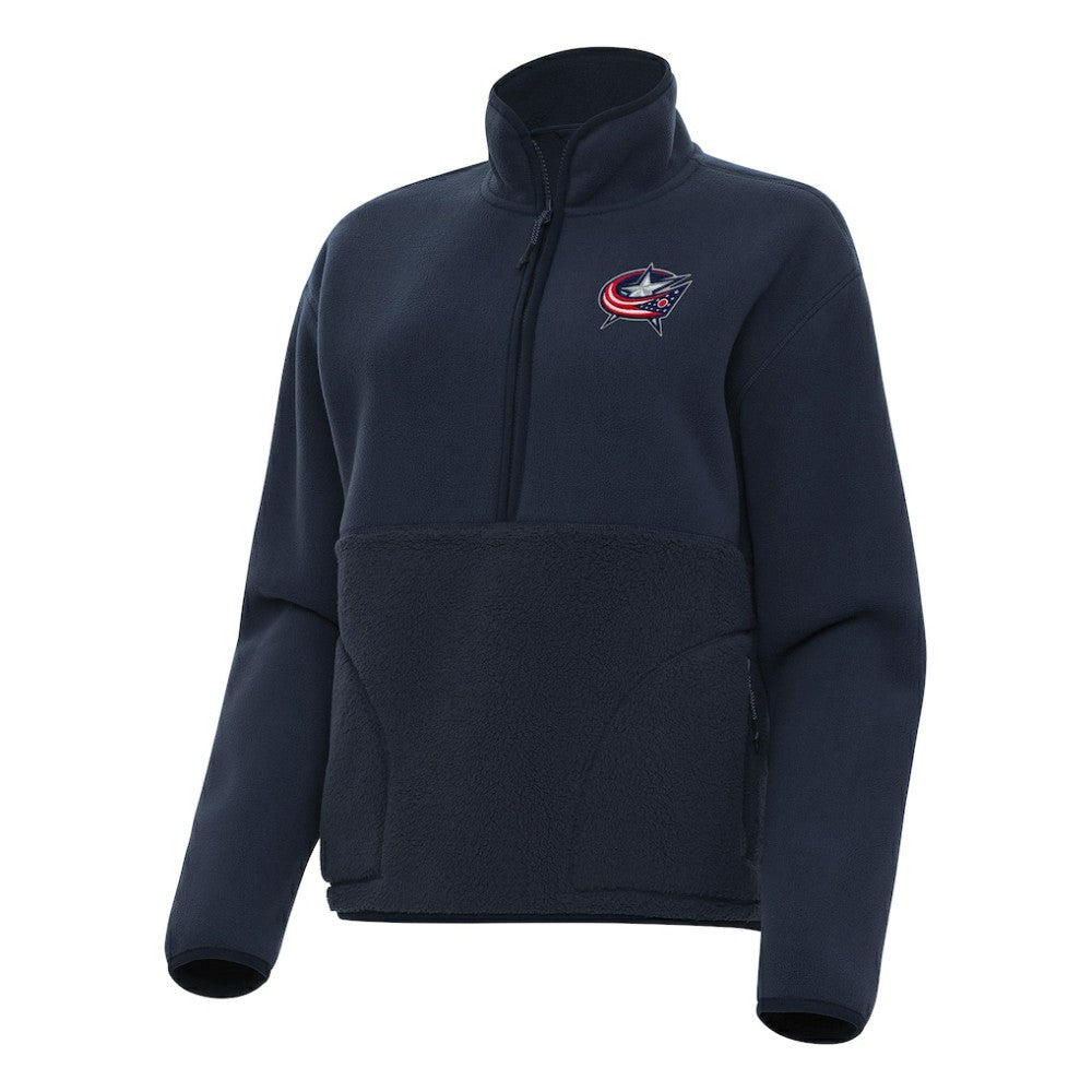Columbus Blue Jackets Antigua Women's Figure Half-Zip Pullover Sweatshirt Outlet