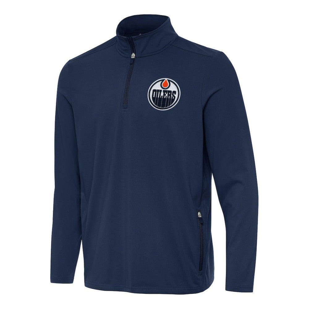 Edmonton Oilers Antigua Perilous Quarter-Zip Sweatshirt Sale