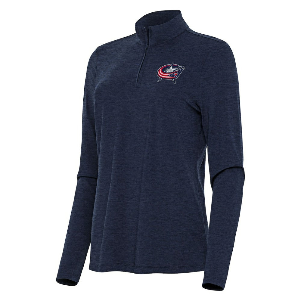Columbus Blue Jackets Antigua Women's Bright Quarter-Zip Top For Sale