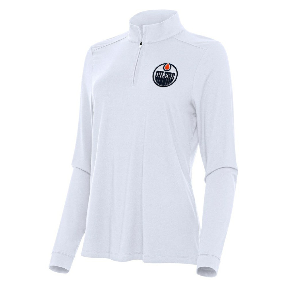 Edmonton Oilers Antigua Women's Intent Quarter-Zip Top Outlet