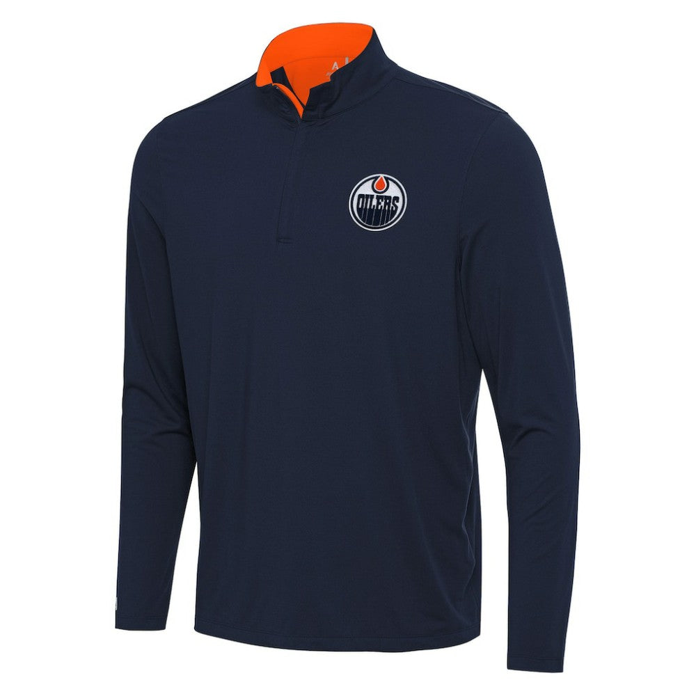 Edmonton Oilers Antigua Content Quarter-Zip Pullover Top Sale