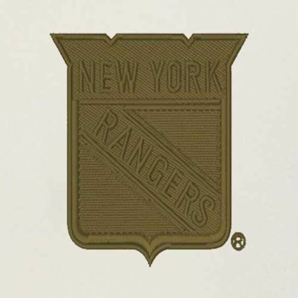 New York Rangers Antigua Intrepid Sand Raglan Long Sleeve Hoodie T-Shirt Sale
