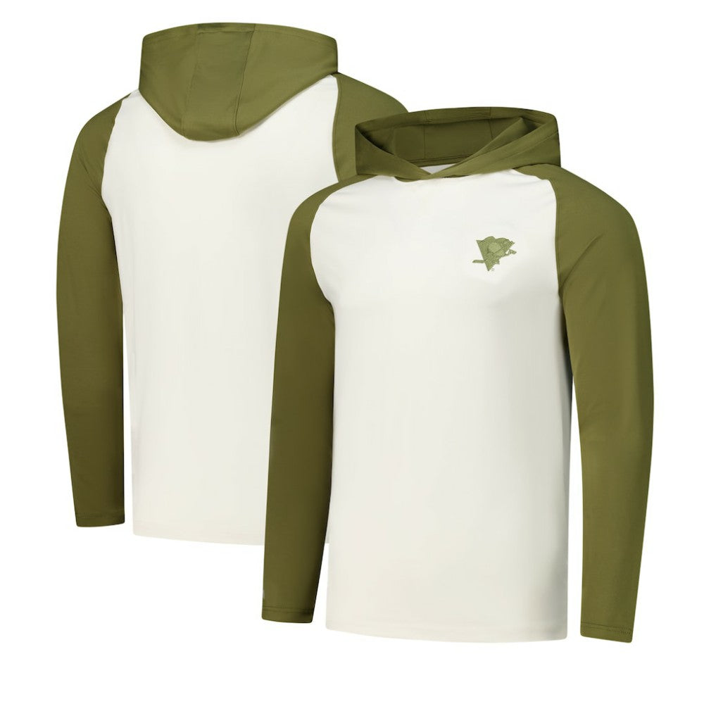 Pittsburgh Penguins Antigua Intrepid Sand Raglan Long Sleeve Hoodie T-Shirt Discount