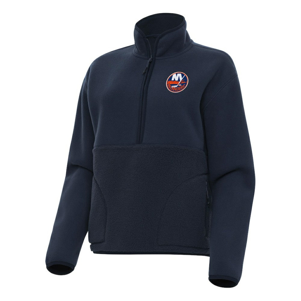 New York Islanders Antigua Women's Figure Half-Zip Pullover Sweatshirt For Sale