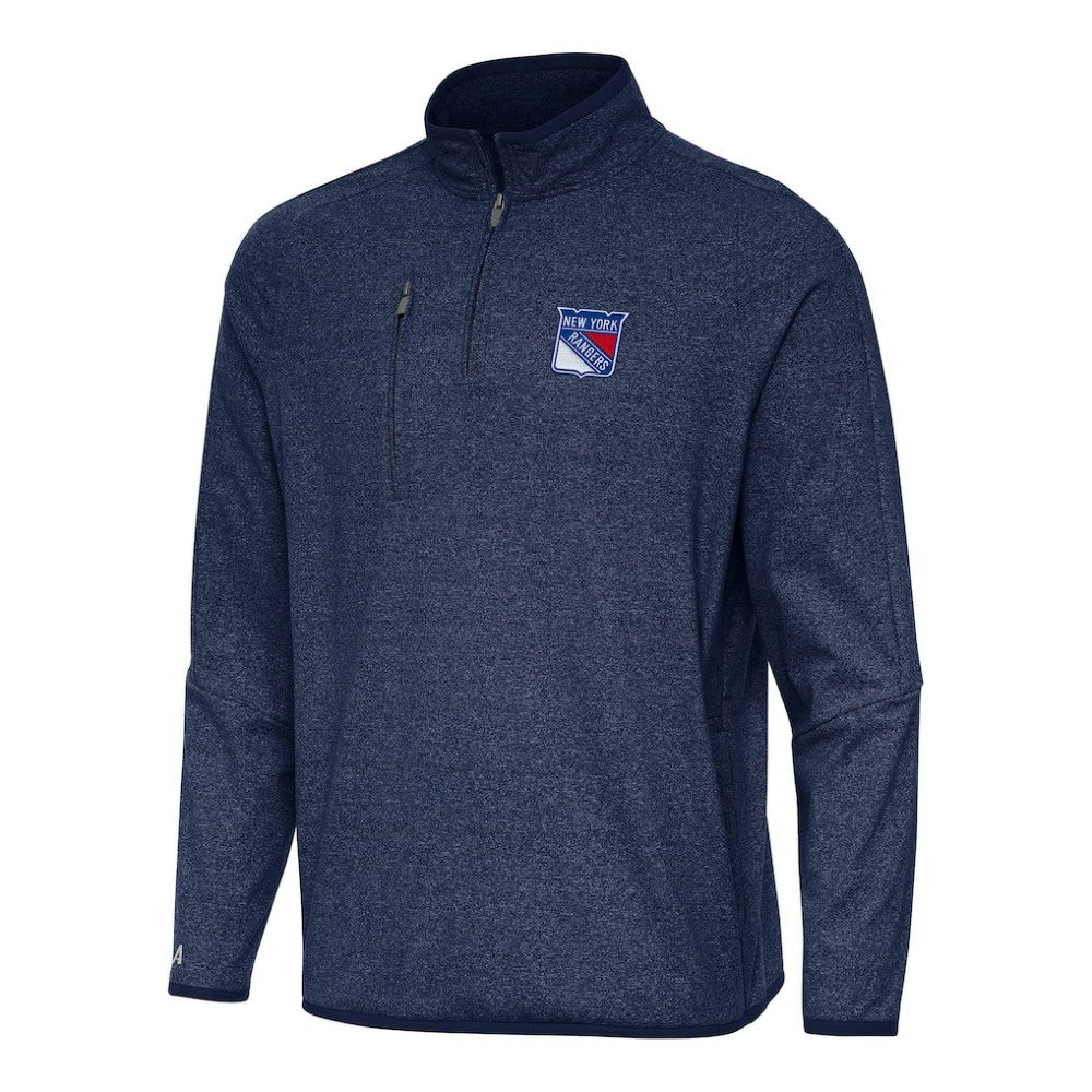 New York Rangers Antigua Certain Quarter-Zip Tri-Blend Sweatshirt For Sale