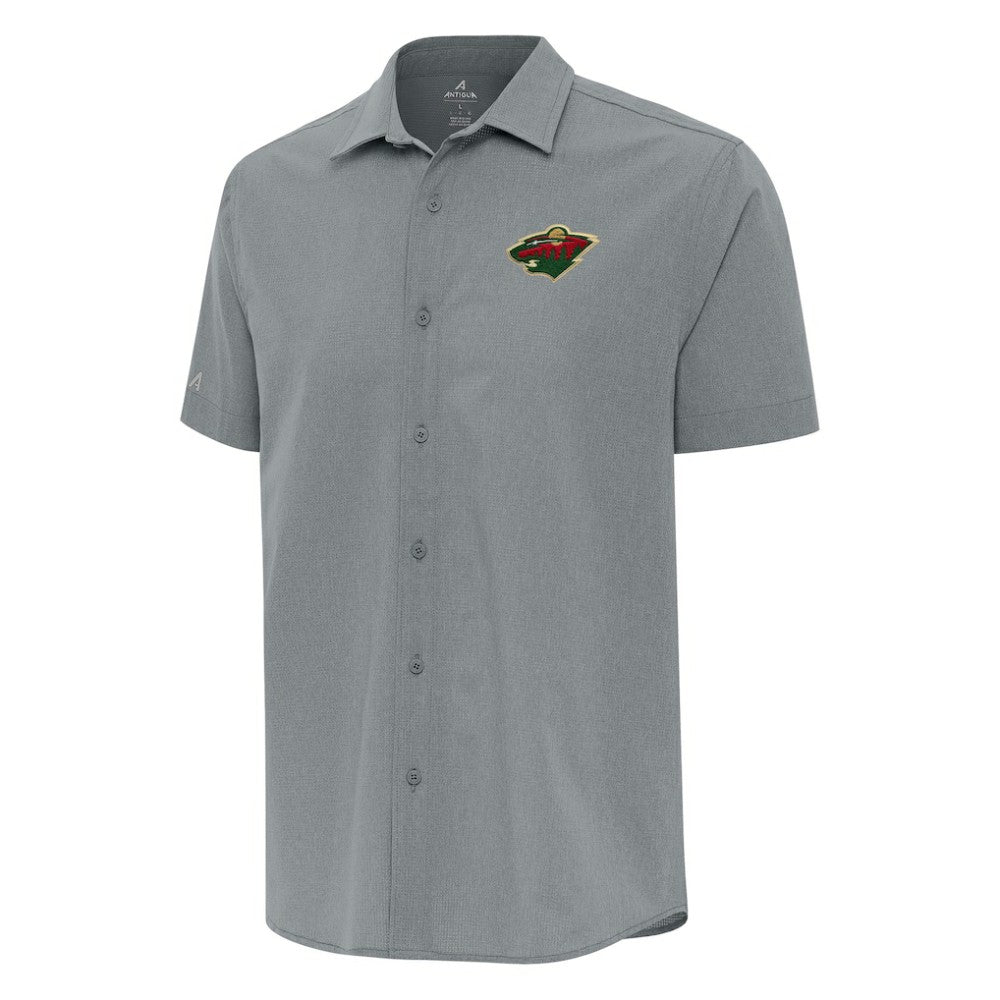 Minnesota Wild Antigua Activate Woven Short Sleeve Button-Up Shirt For Sale